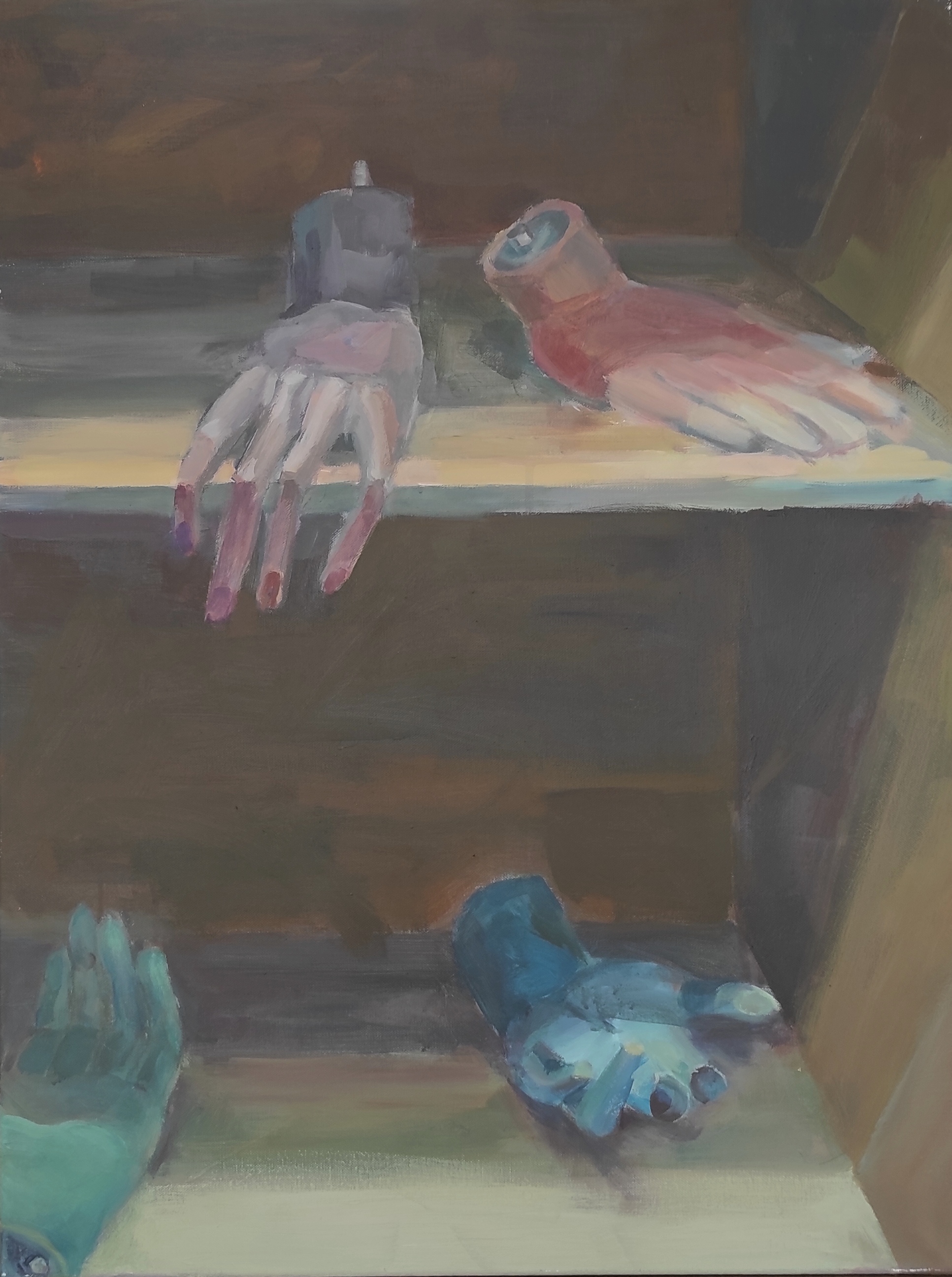 tapytas_paveikslas_drobė_akrilas_rankos_lentynose